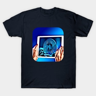 Bitcoin blue make money T-Shirt